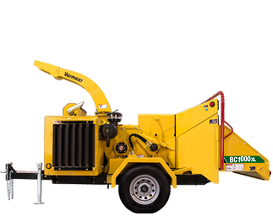 A cutout image of a Vermeer BC1000xl brush chipper.