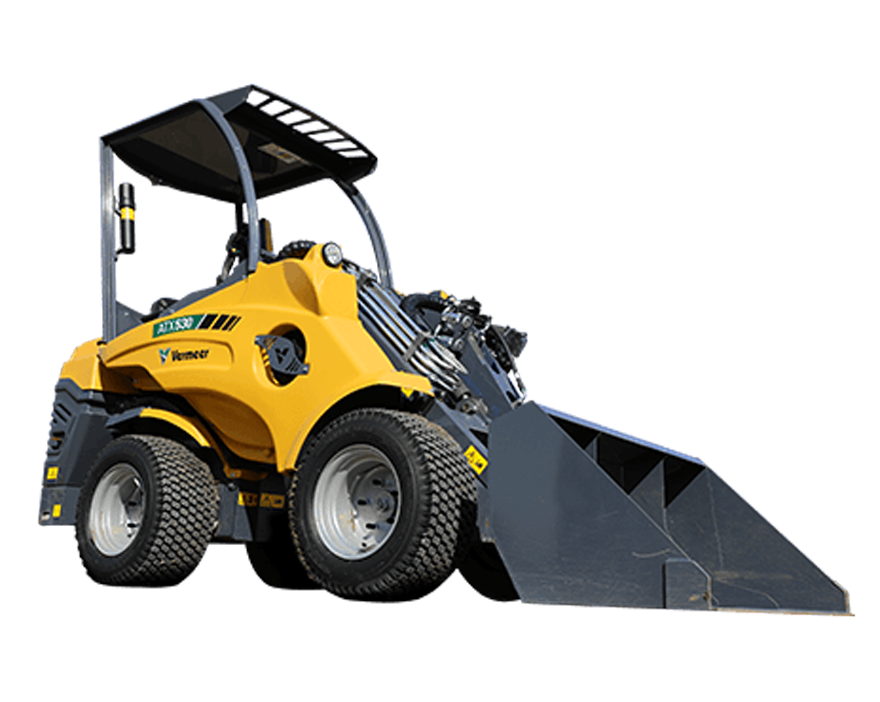 A cutout of a Vermeer ATX530, a type of compact articulated loader.