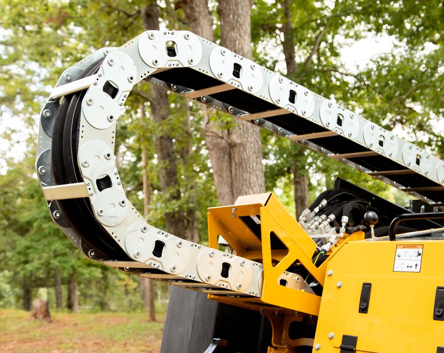 Close up shot of the end of the drill rods on a D24 directional drill
