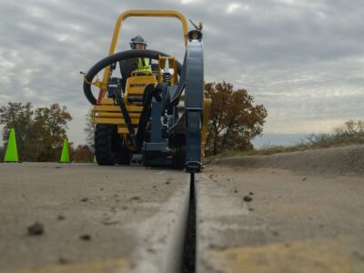 Vermeer microtrencher jobsite