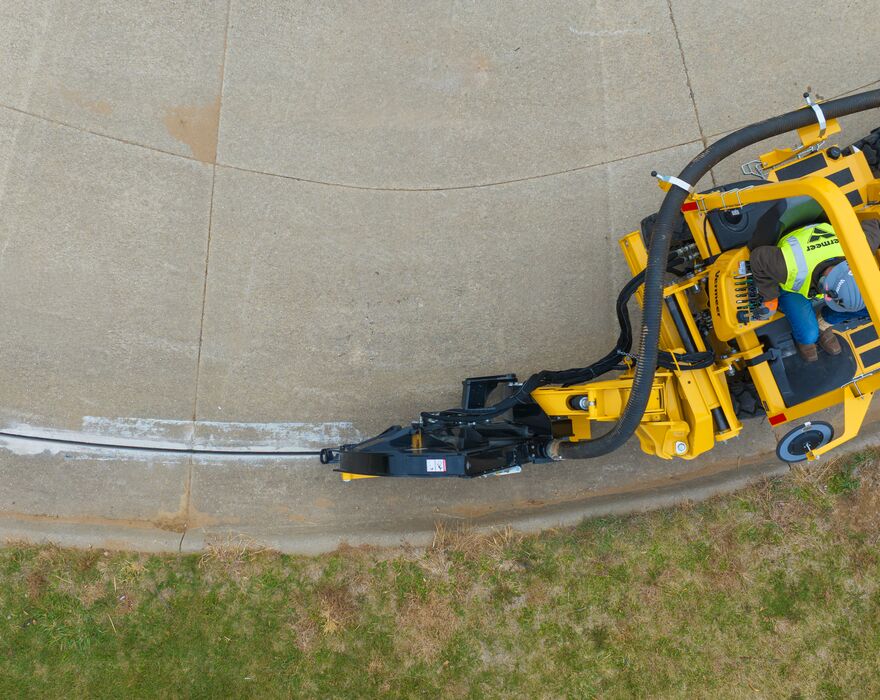 Vermeer microtrencher on a jobsite
