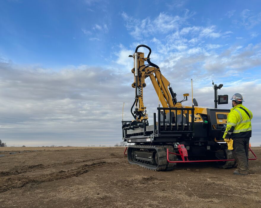 Vermeer MT500 material transporter in action